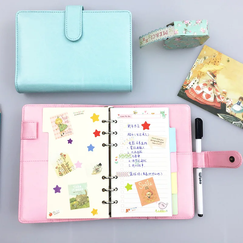 

NEW Korean leather hand book Makaron flyer calendar calendar travel notebook efficiency book can be customized