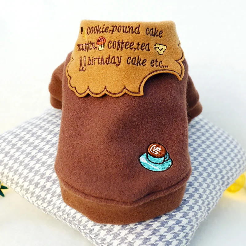 

Pet Clothes Autumn And Winter New Style Trending Coffee Chocolate Biscuit Woolen Jacket Teddy Bichon Puppy Clothes