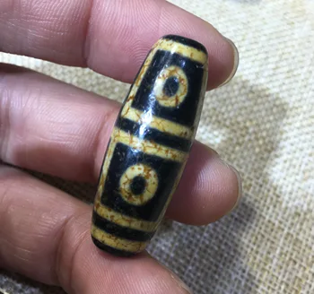 

Rare Magic Tibetan Old Agate DRAGON VEIN 4 EYE Totem dZi Bead