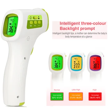 

Fast shipping Baby Adult Digital Infrared Thermometer Contactless Body Forehead Thermometer with LCD 3 color Backlight