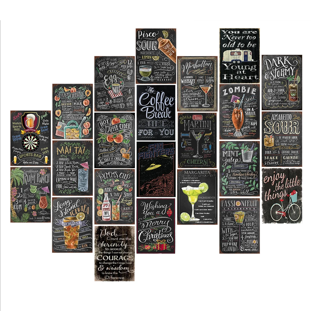 Барная открытая летняя пивная Ретро металлическая жестяная вывеска Mojito Martini CUBA