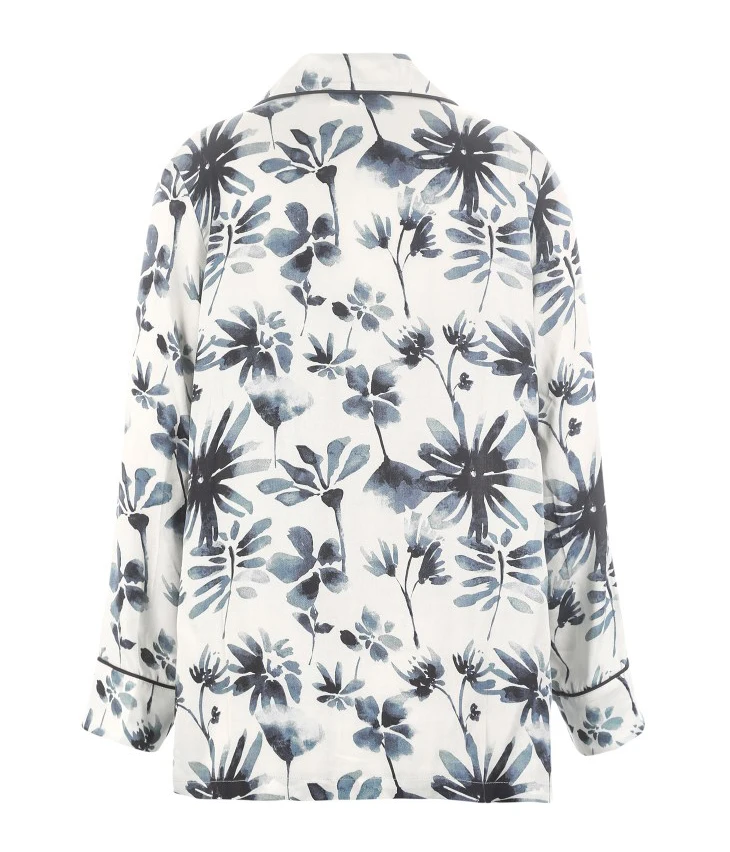 Vero Moda новые женские топы с чернильным принтом и отложным воротником с декоративным карманом для дома | 3192P9503