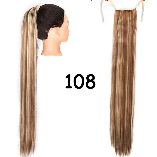 Corn Wavelength Ponytail Synthetic Fake Bandage Hair Extension Black-tailed Blond Girl Heat-resistant Ladies Special Extra Long T1B/Burgundy
