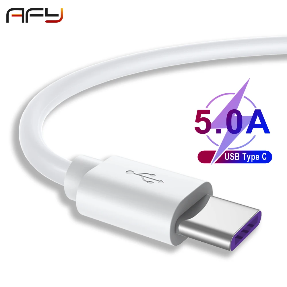 AFY для USB huawei 5A type C кабель P20 Pro lite mate 9 10 Быстрая зарядка Кабо usb type-c супер зарядный