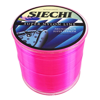 Pink SIECHI 500 м супер сильная Супер стелс нейлоновая леска 4-28LB моноволокна линия ЯПОНИЯ основная леска для ловли карпа снасти - Цвет: Pink