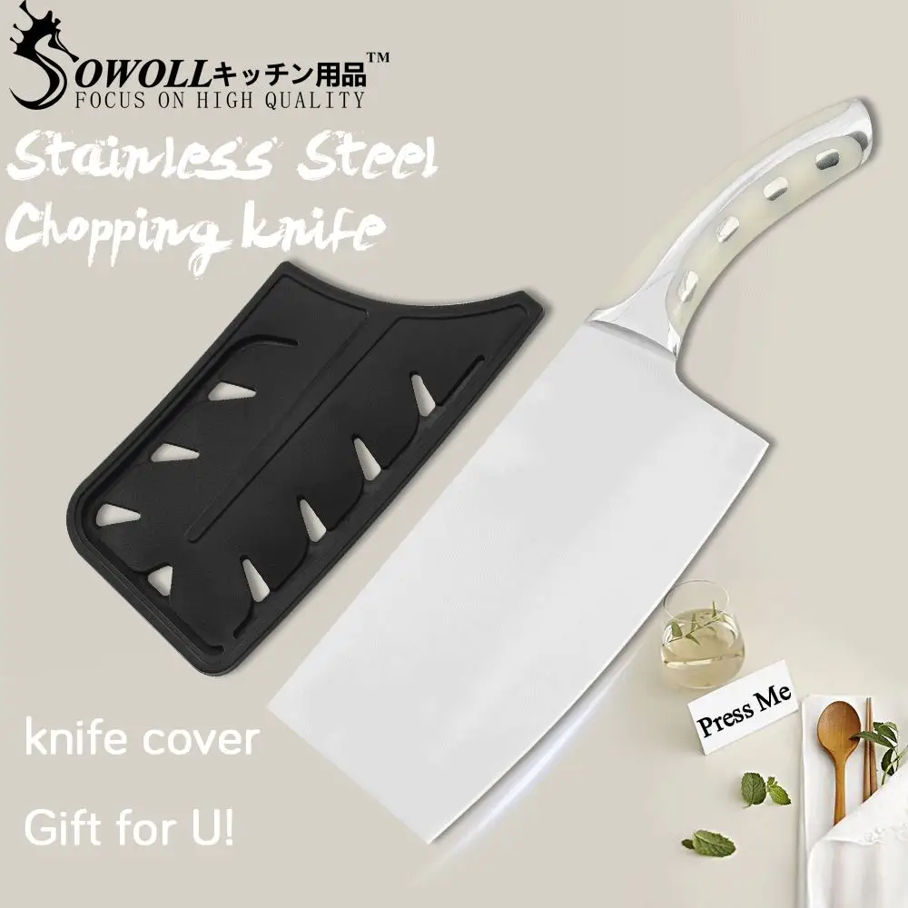 SOWOLL ручной работы Мясник шеф-повара кухонные ножи полный тан кованые