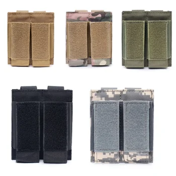 

(Tactical)Hunting Pistol Magazine Pouch (Military) Double Flashlight Sheath Airsoft Ammo Pouch Paintball Game Accessory new
