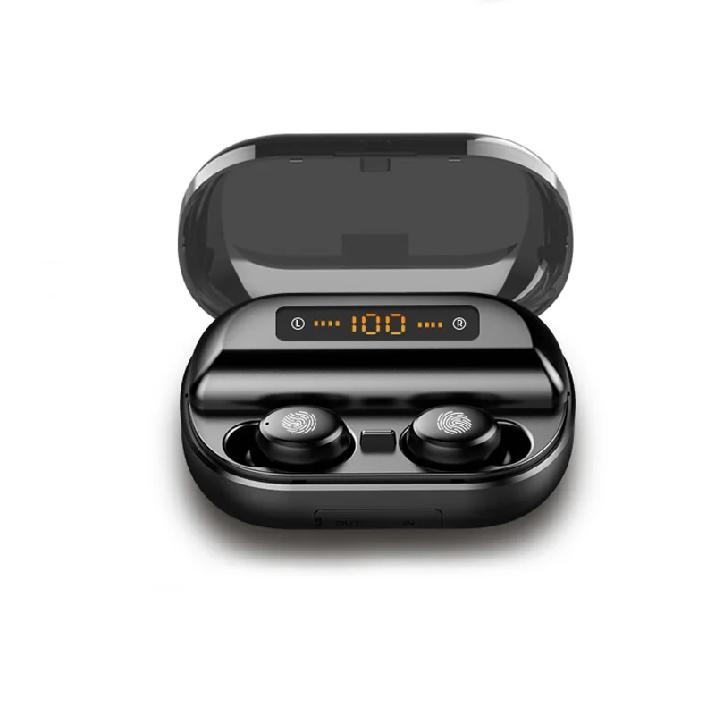 Teamyo TWS 5,0 Bluetooth 9D стерео наушники беспроводные наушники IPX7 водонепроницаемые наушники спортивные наушники с 4000 мАч power Bank - Цвет: Black