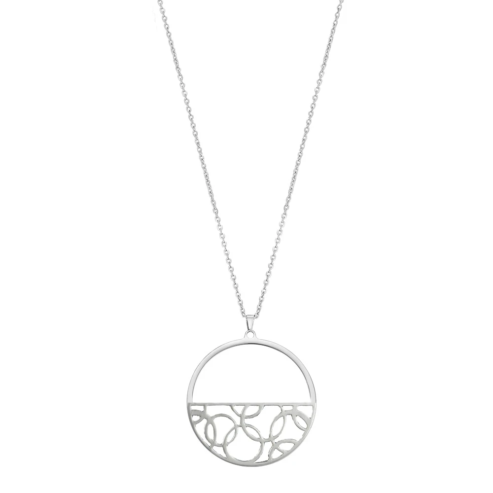 hollow Legenstar кулоны на обруче ожерелье для женщин Реверсивный Кожаный колье femme bijoux из нержавеющей стали очаровательные ювелирные изделия на День святого Валентина - Окраска металла: hollow