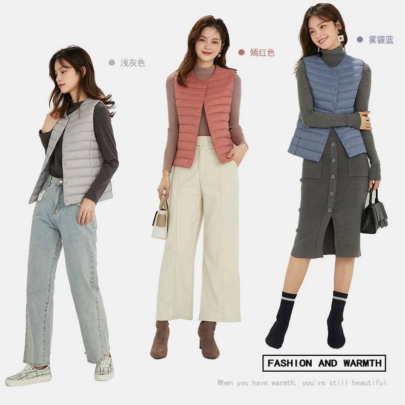 NewBang 90% Matt Fabric Women's Warm Vests Ultra Light Down Vest Women Two Ways Waistcoat Portable Warm Sleeveless Winter Liner 4