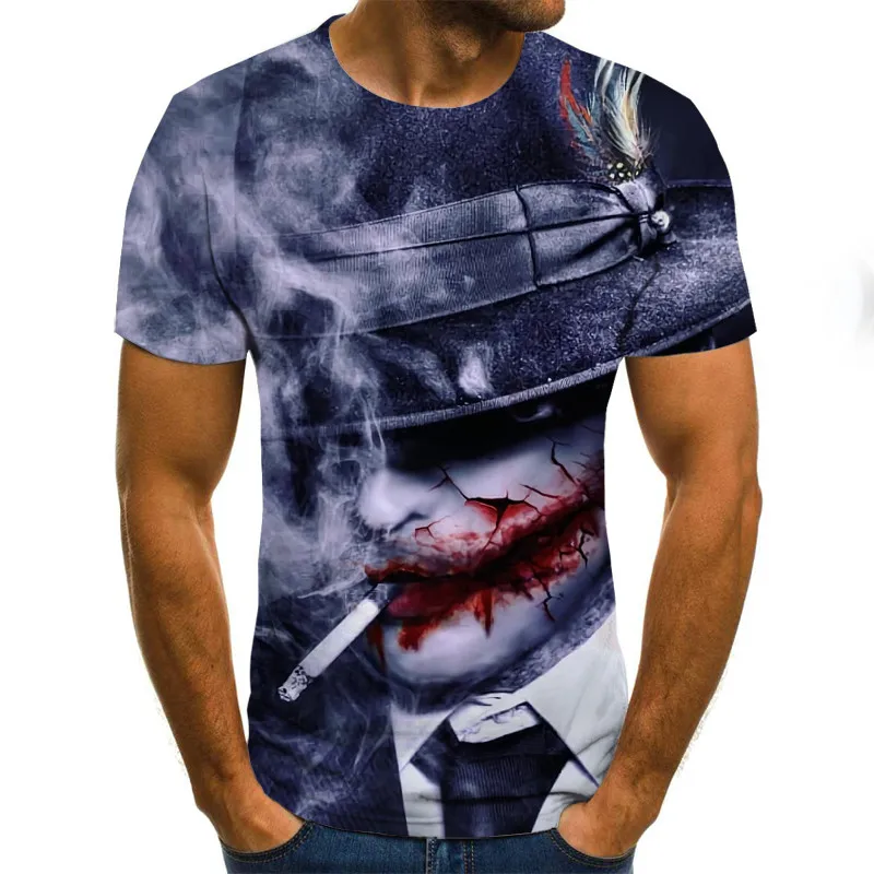 

New Zombie T Shirt Men Hip-Hop Round Neck Short Sleeve Streetwear Tops Tees Casual 3D Print horror T-shirt Clothing