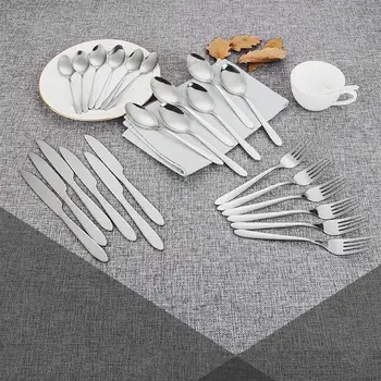 

24Set/Pcs Dinnerware Stainless Steel Steak Coffee Cutlery Accessories Supplies Artificial Leather Packing