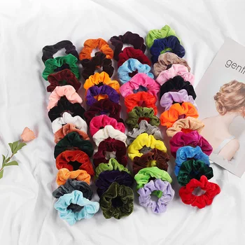 

Newly 46Pcs Girls Women Velvet Hairbands Elastic Scrunchy Ties Bands Ponytail Holder VA88