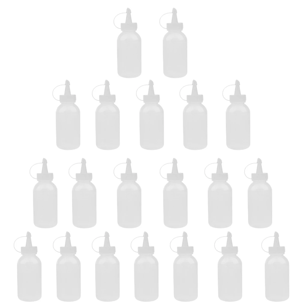20pcs 100ml Glue Applicator Bottle Plastic Liquid Tip Bottles With Cap for DIY Craft