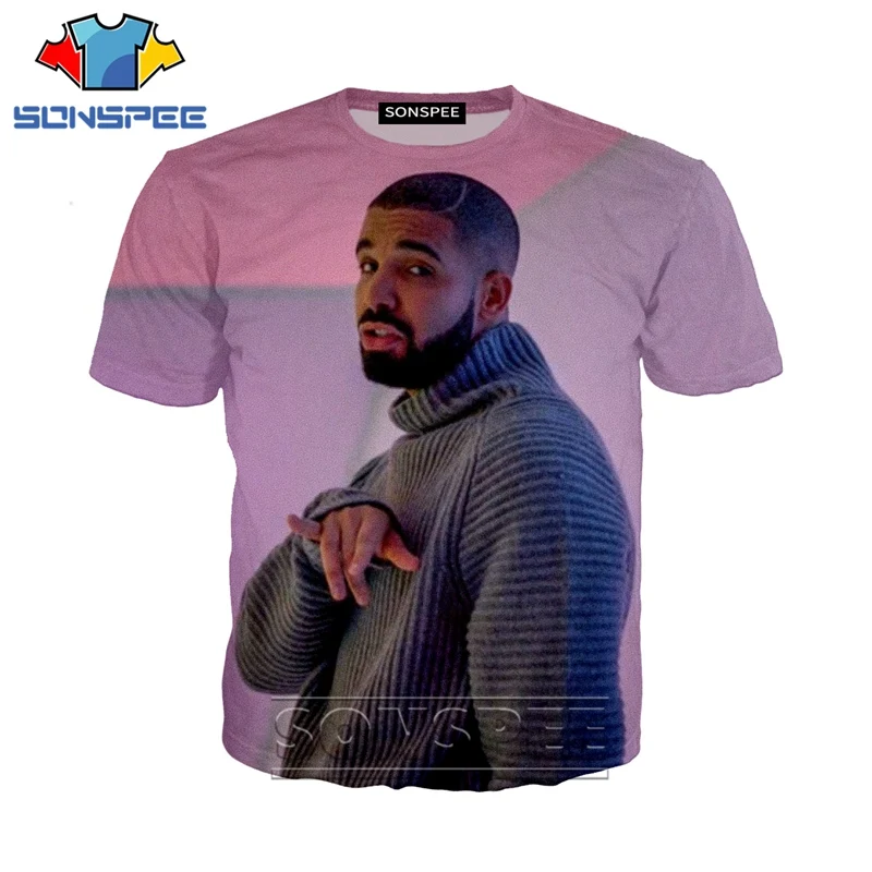 Футболка в стиле хип хоп с 3d принтом модная мужская футболка Дрейка для женщин