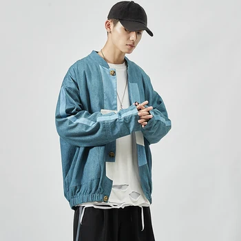 

JANPAN Style Bigger Pocket White Grey 2020 Spring Autumn Jacket Men'S Streetwear Bomber Clothes Plus Asian OVERSize M-5XL