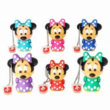 Usb флеш-накопитель фактическая емкость флеш-накопитель 128 ГБ милый мини Минни Маус Микки usb 2,0 4 ГБ 8 ГБ 16 ГБ 32 ГБ 64 ГБ Флешка детский подарок