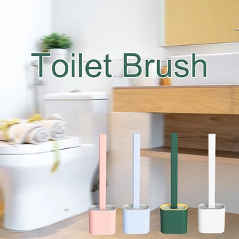 

Toilet Brush Anti Scratch Deep Cleaner Household TPR For Bathroom Floor-standing Non Slip With Holder Long Handle Accessories