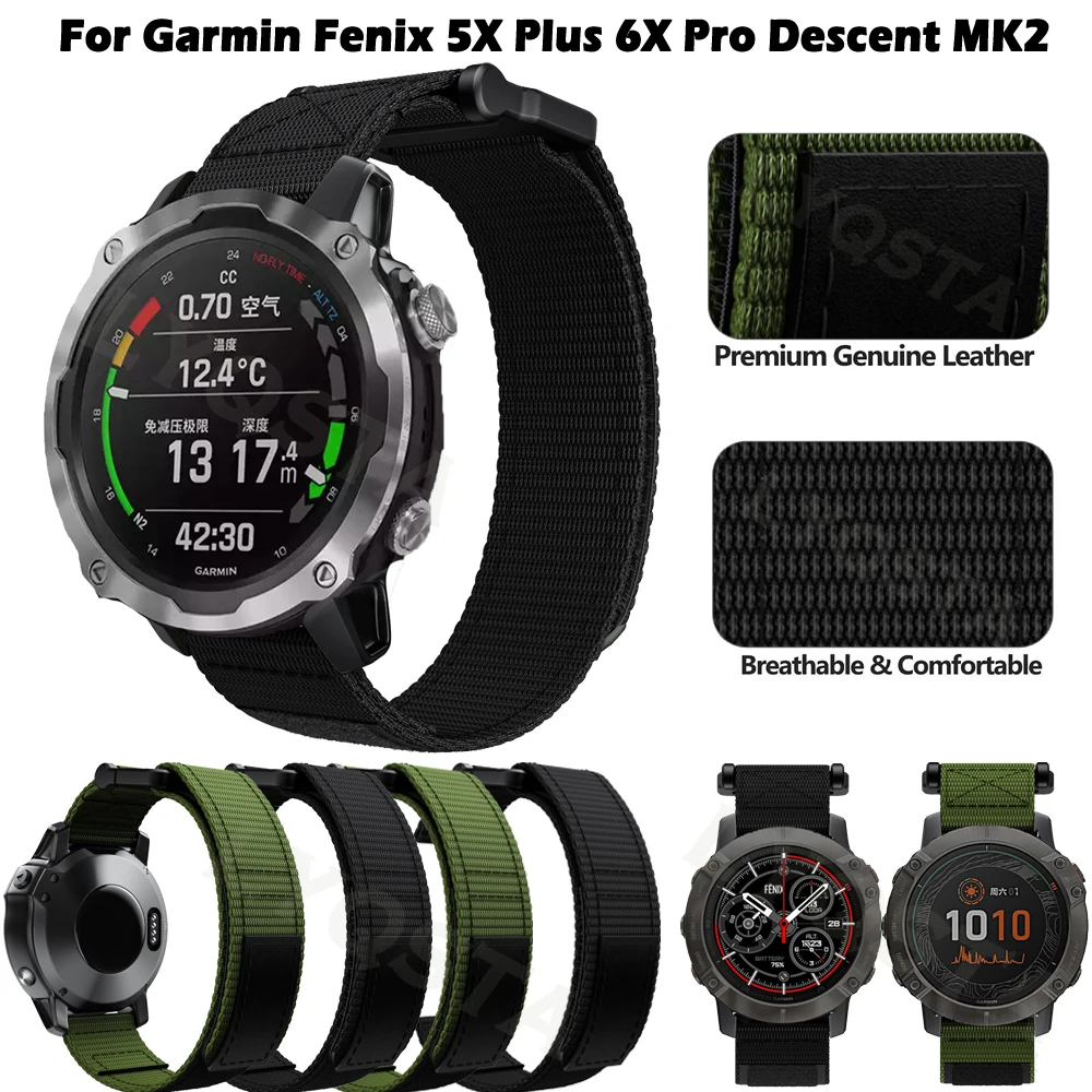 Nuovo Cinturino In Nylon Intrecciato Per Garmin Fenix 7X 5X Plus 6X Pro 3 Hr Discesa Mk2 Smartwatch Cinturino Cinturino Regolabile