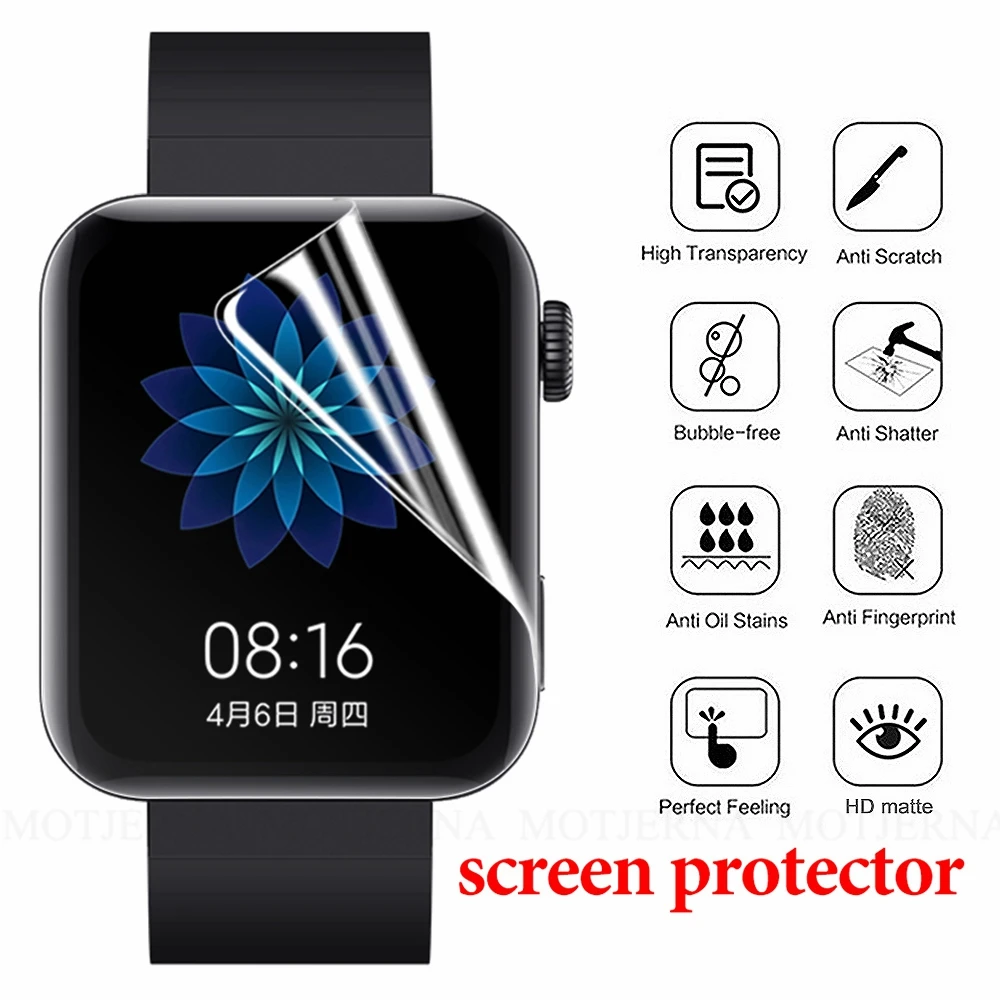 Ультратонкая прозрачная защитная пленка из ТПУ для смарт-часов Xiaomi Mi Watch против