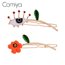 Comiya ювелирные изделия для волос модные корейские Цветочные глаза Форма Эмаль милые заколки для волос для женщин заколки для волос Femme Когти для волос Bijoux шпилька