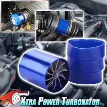 Auto Air Intake Turbine Refit Turbo Gas Stookolie Saver Fan Turbo Supercharger Turbine Fit Voor Luchtinlaat Slang dia 2.5-2.9in