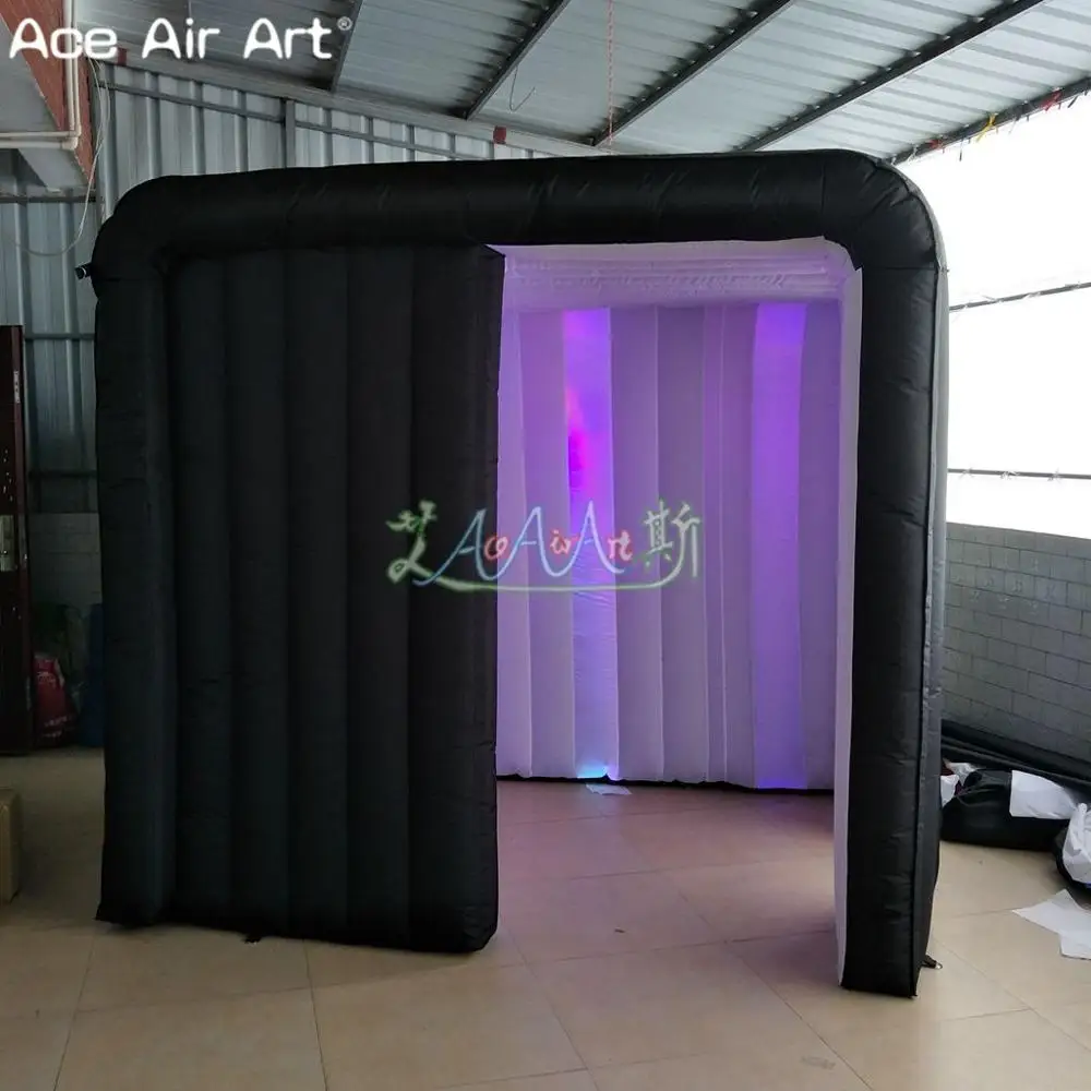 Прокат новый стиль куб надувная фотобудка Фотофон стена с 2 дверями для
