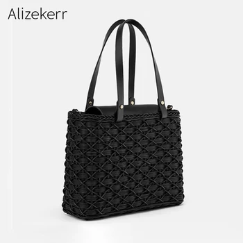 

Vacation Bohemian Summer Beach Bag Women Retro Handmade Travel Big Rattan Straw Beach Shoulder Bag Wicker Large Female Bolsos