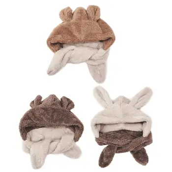 

Newborn Baby Winter Warm Hat Lamb Fleece Earmuffs Cap Cute Windproof Neckerchief Toddler Beanie Kids Christmas Headwear Protect