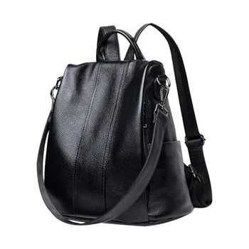 

2020 Fashion Women Backpack Anti-theft Backpack Classic PU Leather Solid Color Backpack Canta Shoulder Bag