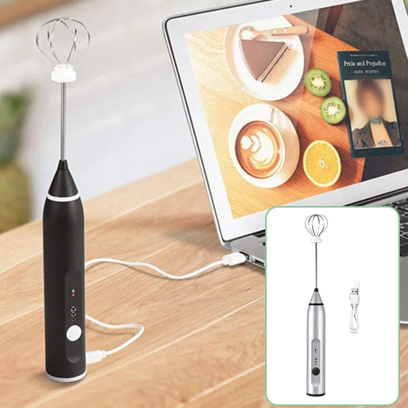 Перезаряжаемая USB насадка для венчика, регулируемый ручной Электрический миксер для взбивания яиц, пенообразователь, кофейная посуда, кухонный смеситель для перемешивания