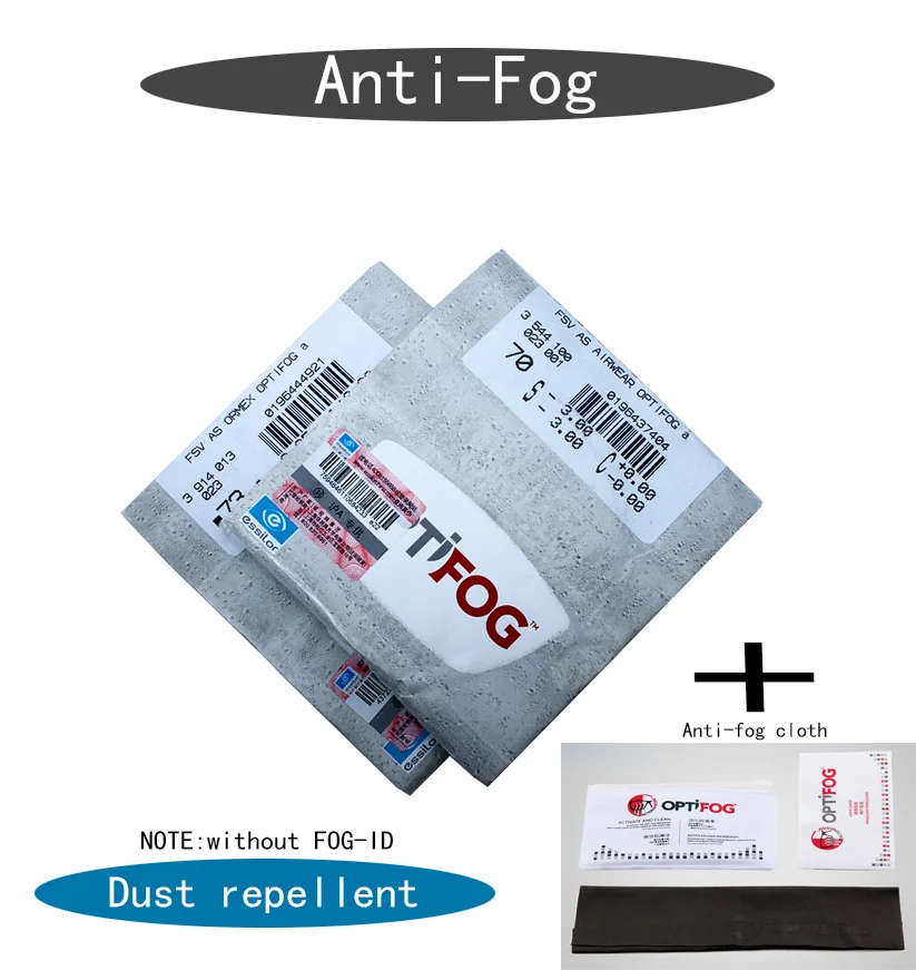 1.74 Essilor CRIZAL A4 Anti-blue light lenses UV proterct E-SPF 25 Scratch resistant and Dust repellent 1.67 lenses with Fog ID