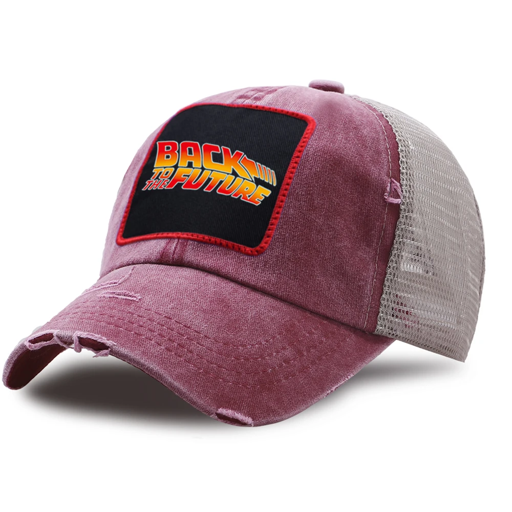 

Back To The Future Baseball Caps Summer Breathable Mesh Baseball Cap Cotton Sunscreen Snapback Hat Outdoor Unisex Riding Hats