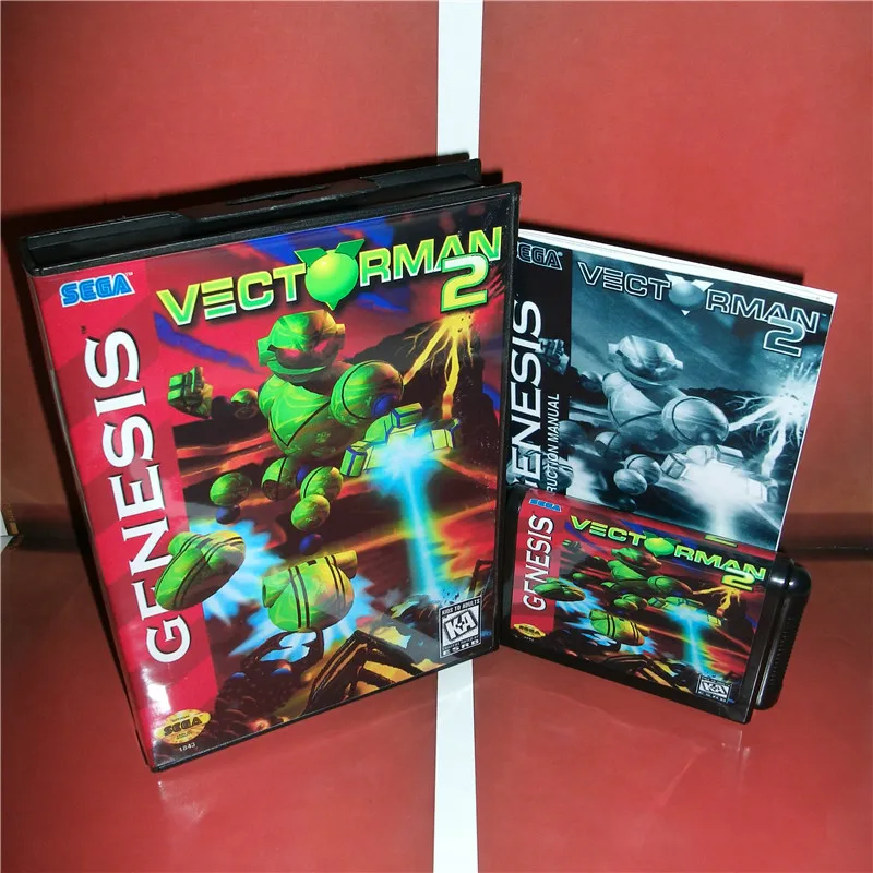 Vectorman 2 США чехол с коробкой и руководством для sega Megadrive Genesis Видео игровой консоли 16 бит MD карты