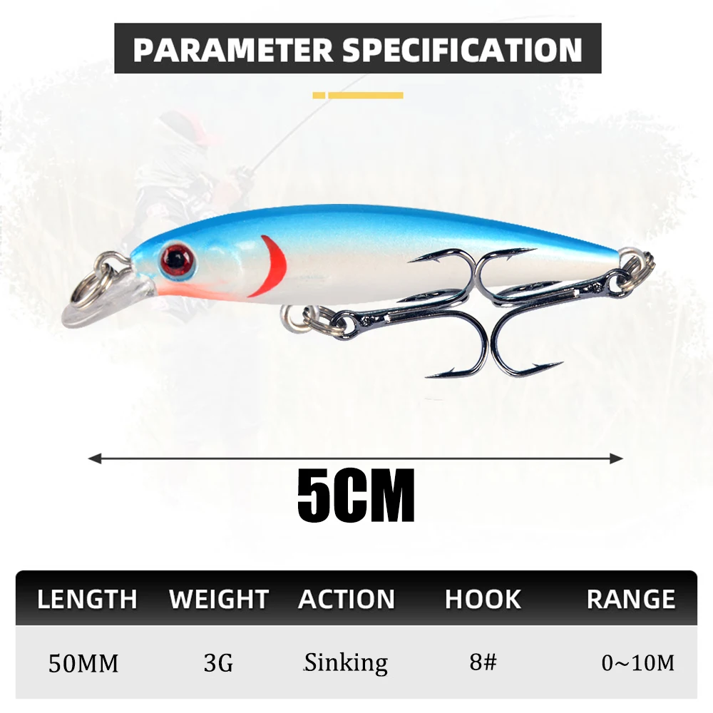 Small Minnow Fishing Lure Tackle 1PCS 5CM 2.1G Artificial Bait Crankbait Iscas Artificiais Fake Lures