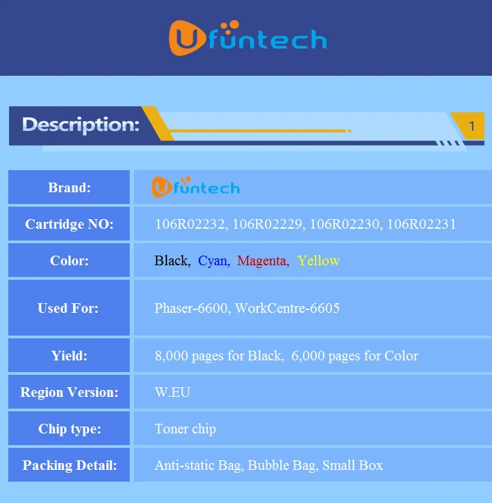 20 штук чип тонера для 106R02232 106R02229 106R02230 106R02231 для Xerox Phaser-6600 WorkCentre-6605 лазерный принтер