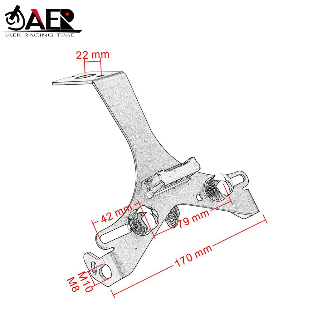 JAER мотоцикл боковое крепление пластины кронштейны для DUCATI 848 1098 1098S хвост аккуратный держатель номерного знака светодиодный свет