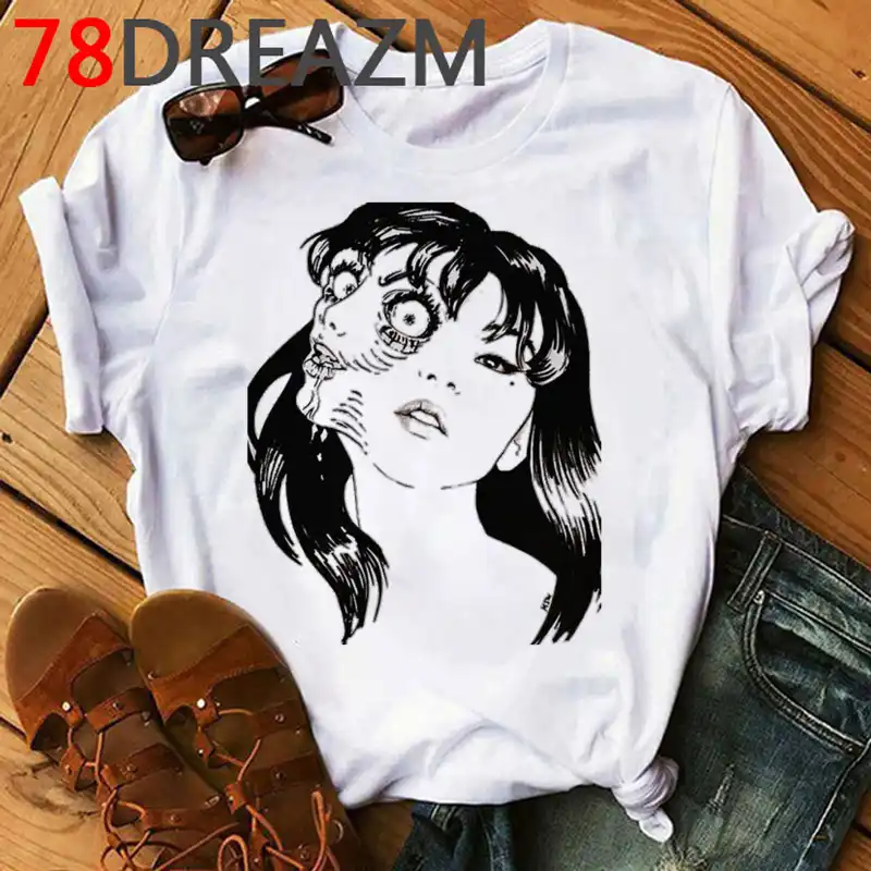 Japanese Manga Junji Ito T Shrit Men Summer Top Horror Anime Tshirt Tomie Shintaro Kago Girl Cartoon Oversized Tees Shirt Male Aliexpress