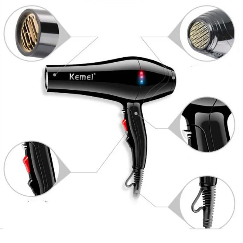 Kemei Электрический Фен KM-8853 3000 Вт высокой мощности холодный воздух горячий воздух отрицательный кислородный ионный стабильный Термостат системы