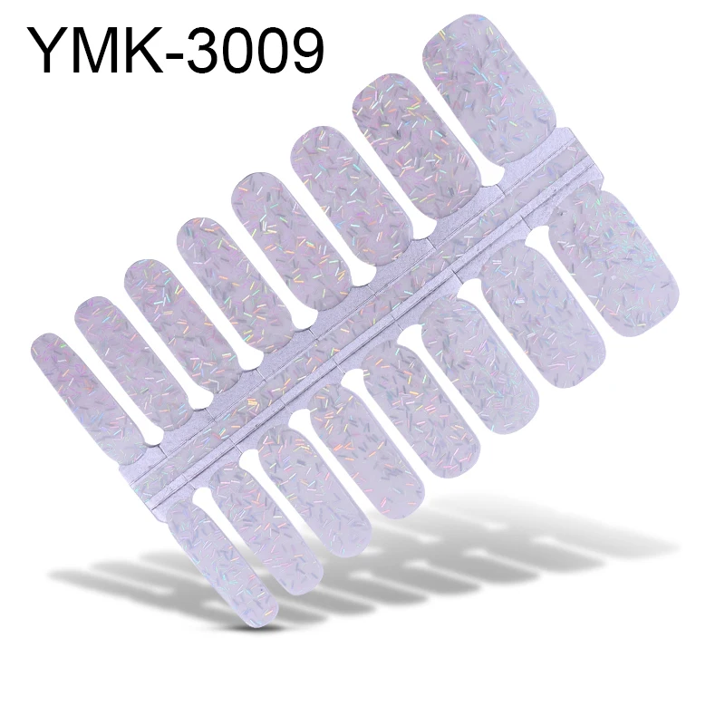 YMK-3009 Новые наклейки с блестками для ногтей патч окружающей среды ногтей Полировка фольгой обертывания клей Маникюр украшения для ногтей 3D Искусство Наклейки поставки - Цвет: YMK-3009