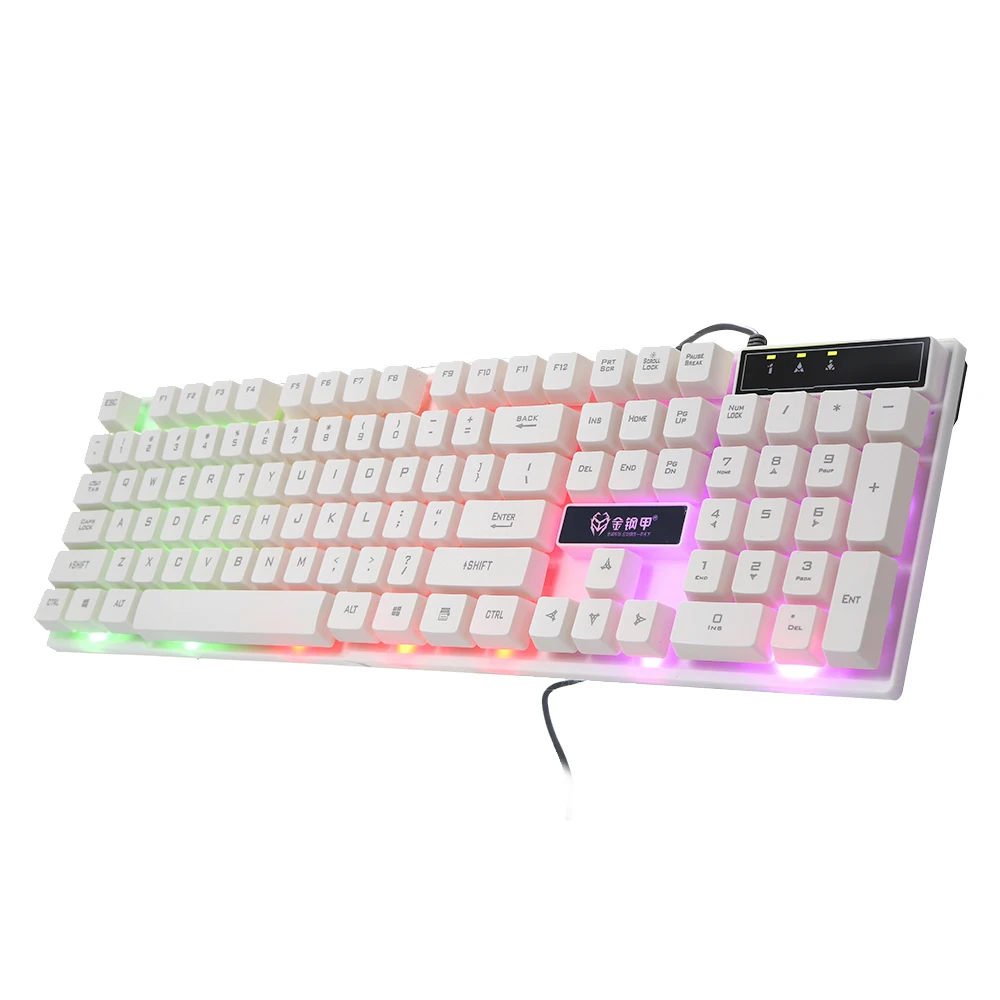 Kingangjia X100 игровая клавиатура с 104 клавишами, Радужный светодиодный игровой клавиатура с подсветкой, Механическая Подсветка, эргономичный дизайн