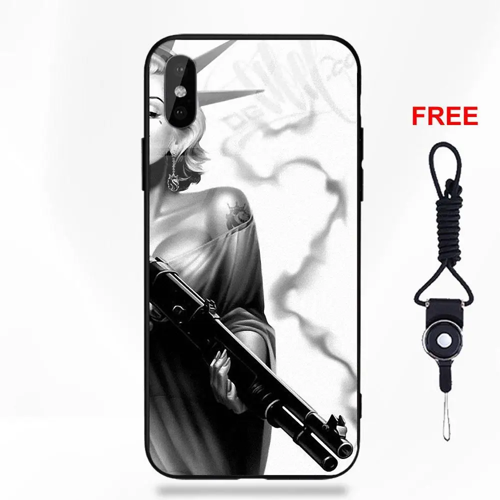 Тату Мэрилин Монро Одри Хепберн для huawei Honor 7X P20 Lite mate 10 Pro Redmi 5 Note 5A 6 для Galaxy S8 S9 Plus стеклянный чехол - Цвет: as picture