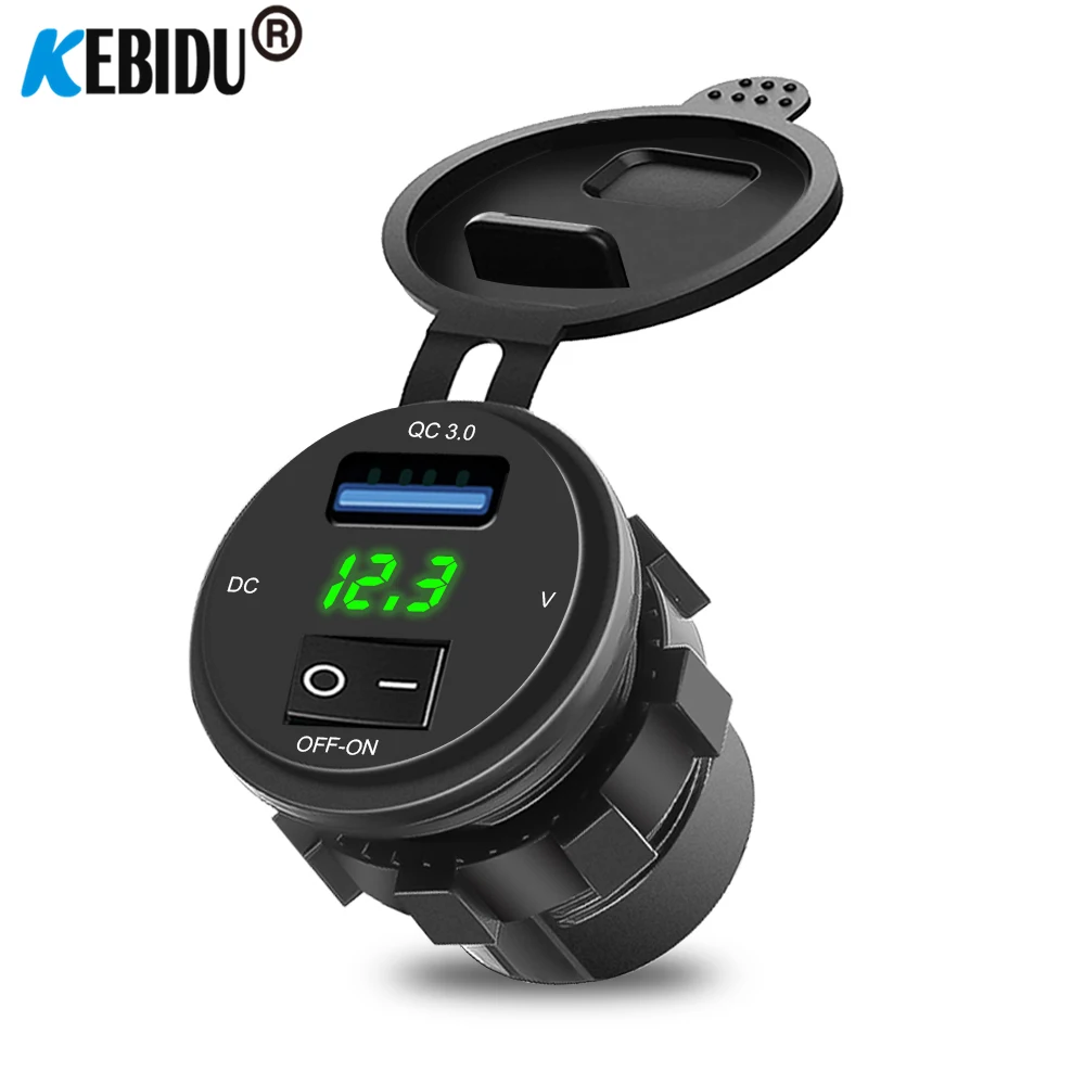 KEBIDU 18 Вт телефон QC 3 0 USB Автомобильное зарядное устройство гнездо Цифровой