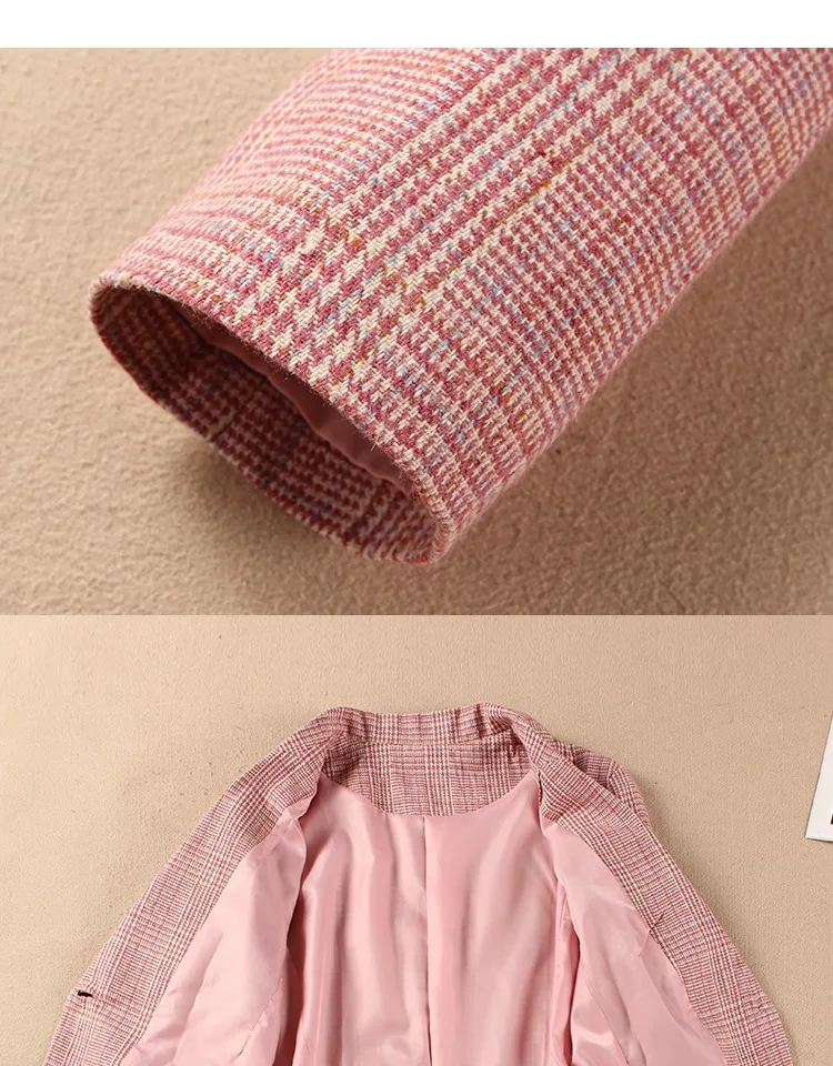 Herfst mode wollen pak vrouwelijke nieuwe jas dames klein jasje losse+ negen punten rechte broek wijde pijpen broek pak