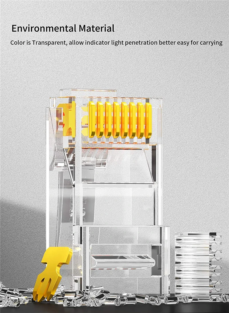 ZoeRax 2-Pack RJ45 Cat6 Connectors - 3 Prong 8P8C Modular Plugs for 23AWG Twisted Pair Wire Description Image.This Product Can Be Found With The Tag Names Computer Cables Connecting, Computer Peripherals, PC Hardware Cables Adapters, Suit