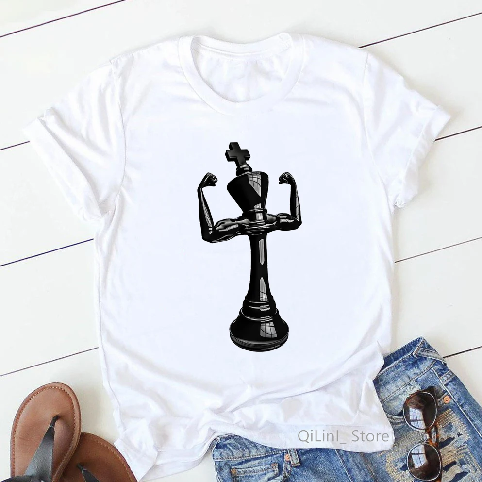 Novelty design Dancing Chess Print funny t shirts women streetwear chess lover friends birthday gift Personalized punk tshirt cheap graphic tees Tees