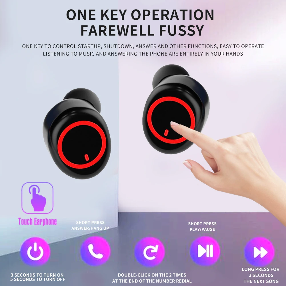 A13 Tws Bluetooth Earphone Wireless Earset Hands free Business Headset Music Headphones Sport Fitness with Charging Compartment
