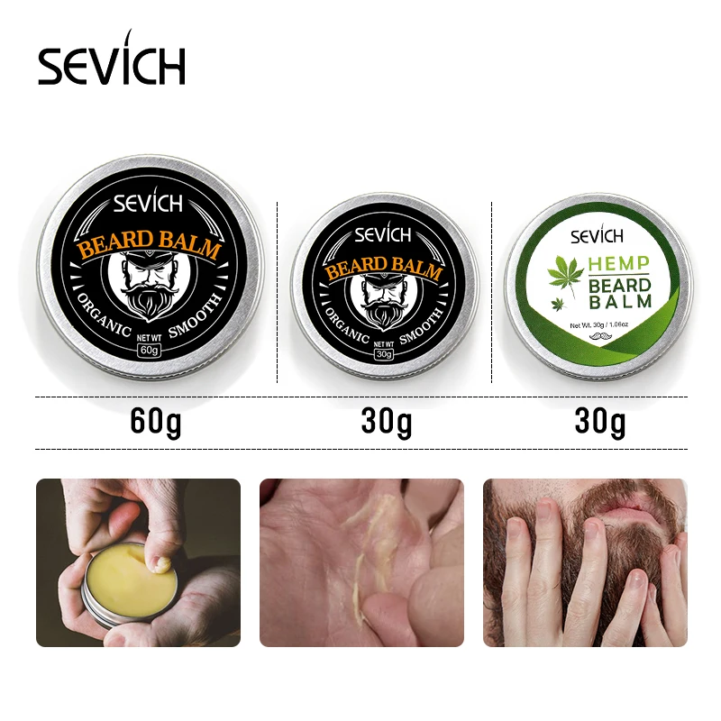 Sevich 30 г Конопляный Бальзам для бороды натуральный кондиционер для роста бороды и органический воск для усов для бороды Гладкий Стайлинг уход за бородой
