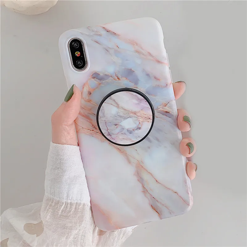 COOLY мраморный чехол для huawei P30 Pro P20 Lite чехол для iphone 11 Pro Max телефон Coque на силиконовый чехол розовый белый Держатель подставка - Цвет: 0905 A1