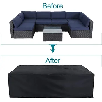 

66 Black Silver Waterproof Outdoor Patio Garden Furniture Covers Rain Snow Chair covers for Sofa Table Chair Dust Proof Cover